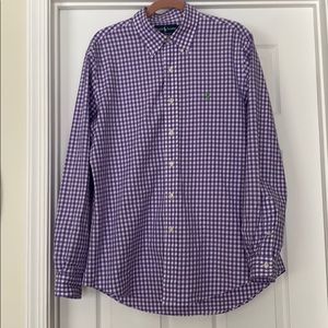 Purple &white checkered button down - Ralph Lauren